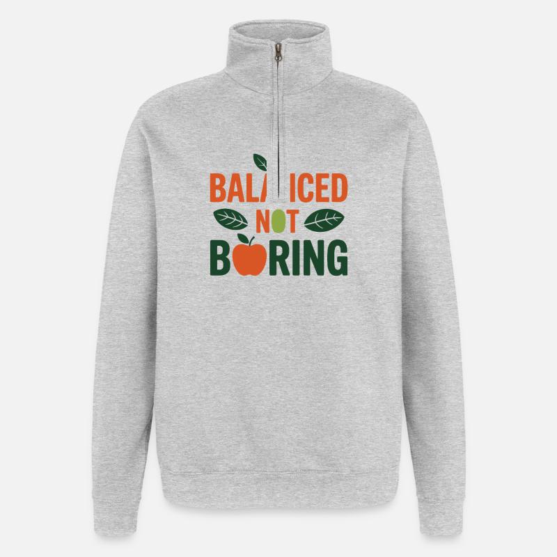 Balanced Not Boring Dietitian Professional - Quarter-Zip Sweatshirt - heather grey
