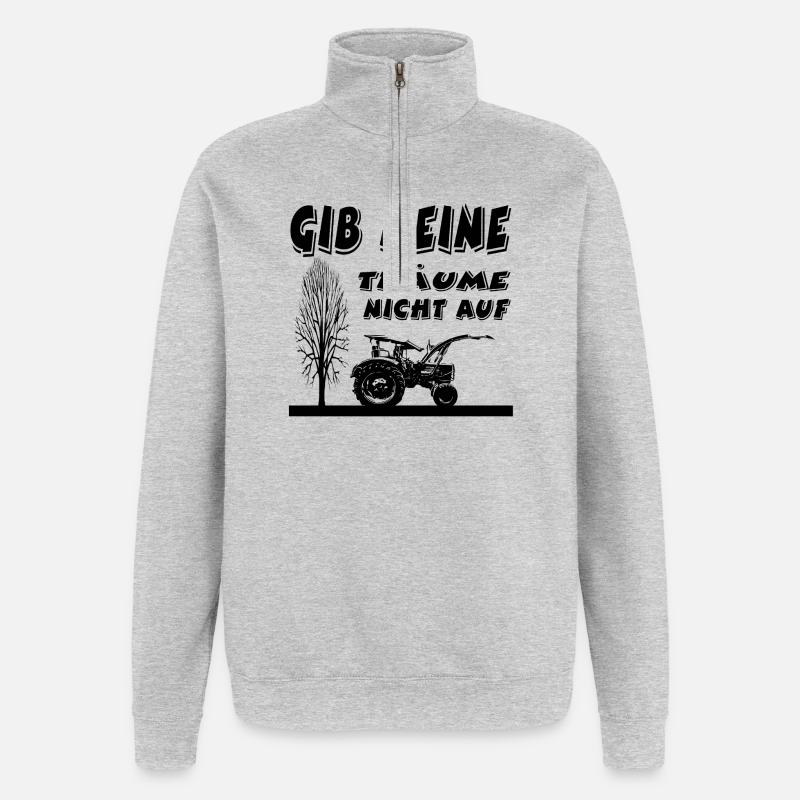 Traktor - Quarter-Zip-Sweatshirt - Grau meliert