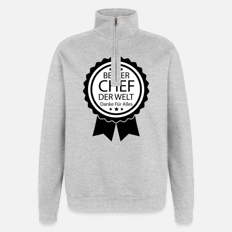 Bester Chef Dankeschön Geschenk Abschied Spruch - Quarter-Zip Sweatshirt - heather grey