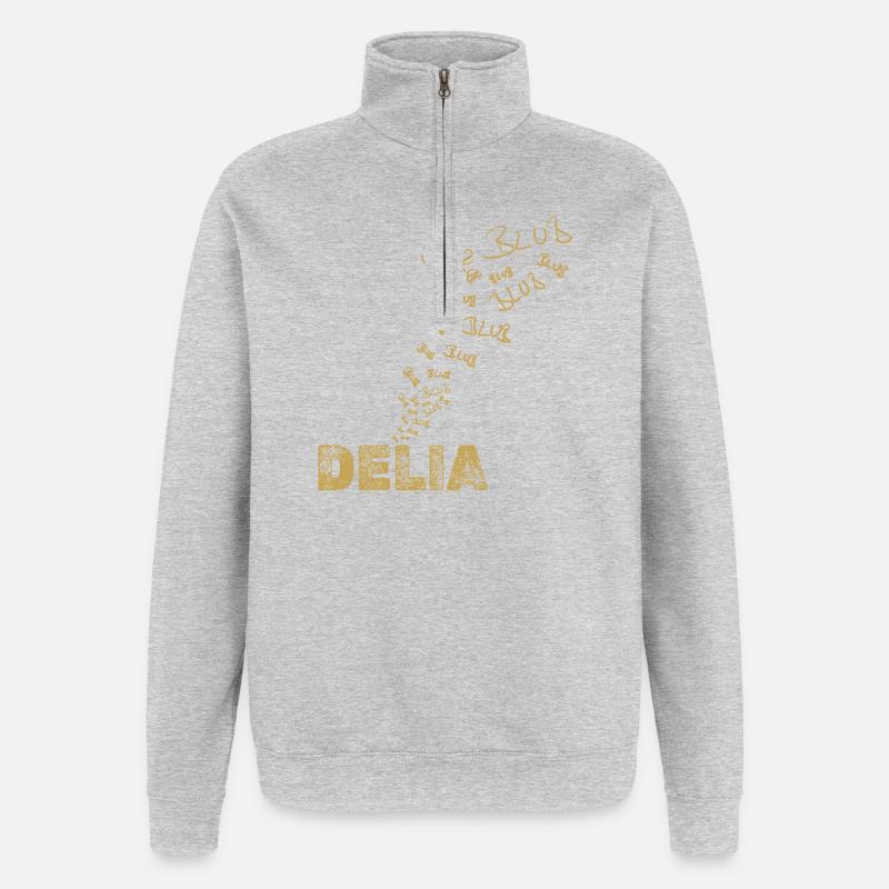 Delia - Sweat à zip 1/4 - gris chiné