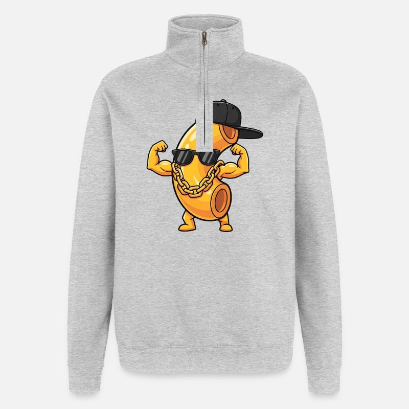 Mac n Cheese fun gift idea - Quarter-Zip Sweatshirt - heather grey