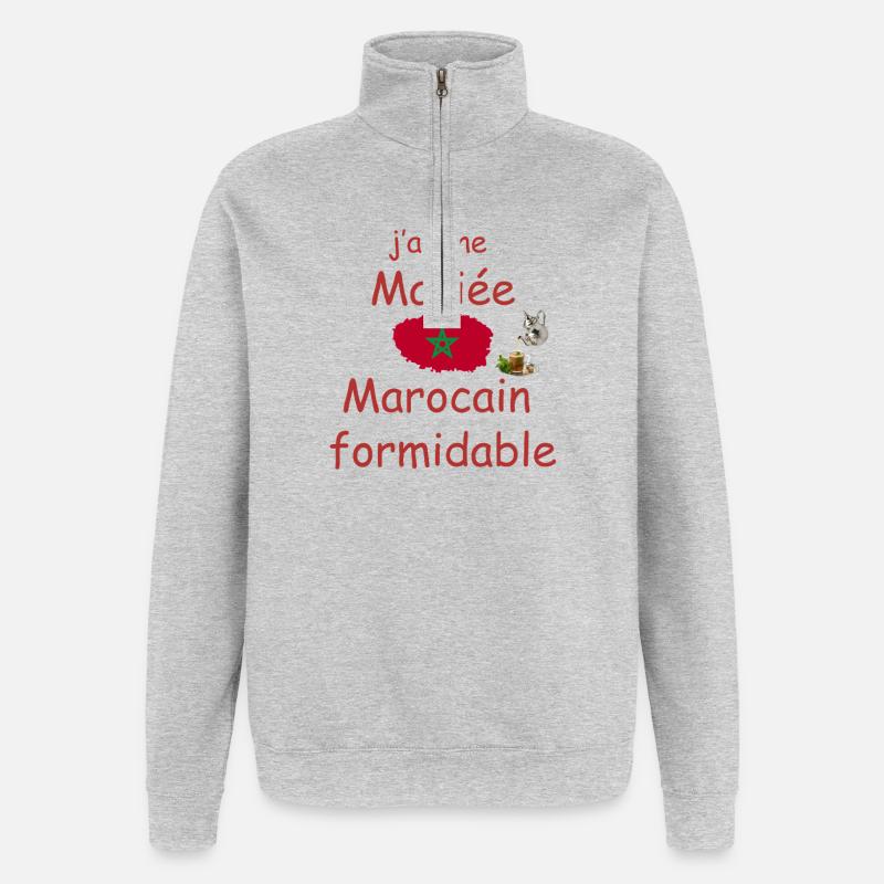 Terrific Moroccan Bride - Quarter-Zip Sweatshirt - heather grey