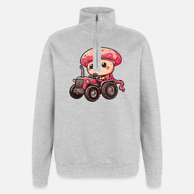 Éleveur de tracteurs à méduses - Sweat à zip 1/4 - gris chiné
