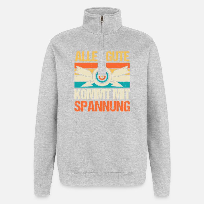 Bogenschütze Bogensport Bogenschießen - Quarter-Zip-Sweatshirt - Grau meliert