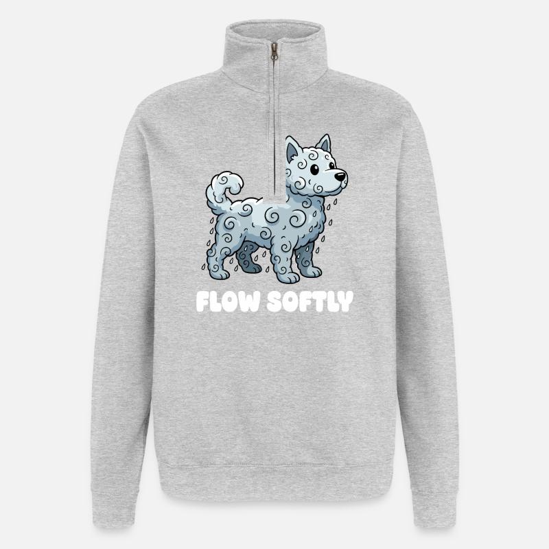 Cloud Dog Flow Douce - Sweat à zip 1/4 - gris chiné