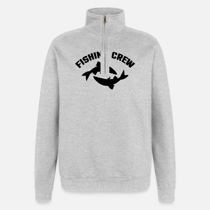 Équipage de pêche - Sweat à zip 1/4 - gris chiné