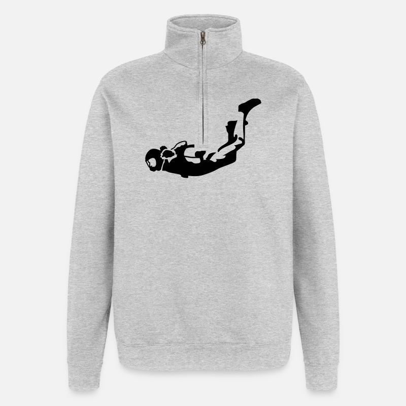 Skydiver - Quarter-Zip-Sweatshirt - Grau meliert