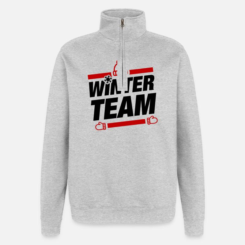 Winter Team Winterlich - Quarter-Zip-Sweatshirt - Grau meliert