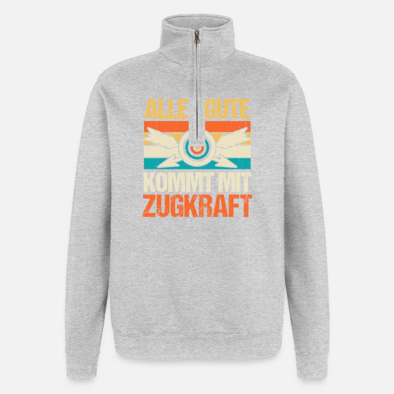 Bogenschütze Bogensport Bogenschießen - Quarter-Zip-Sweatshirt - Grau meliert