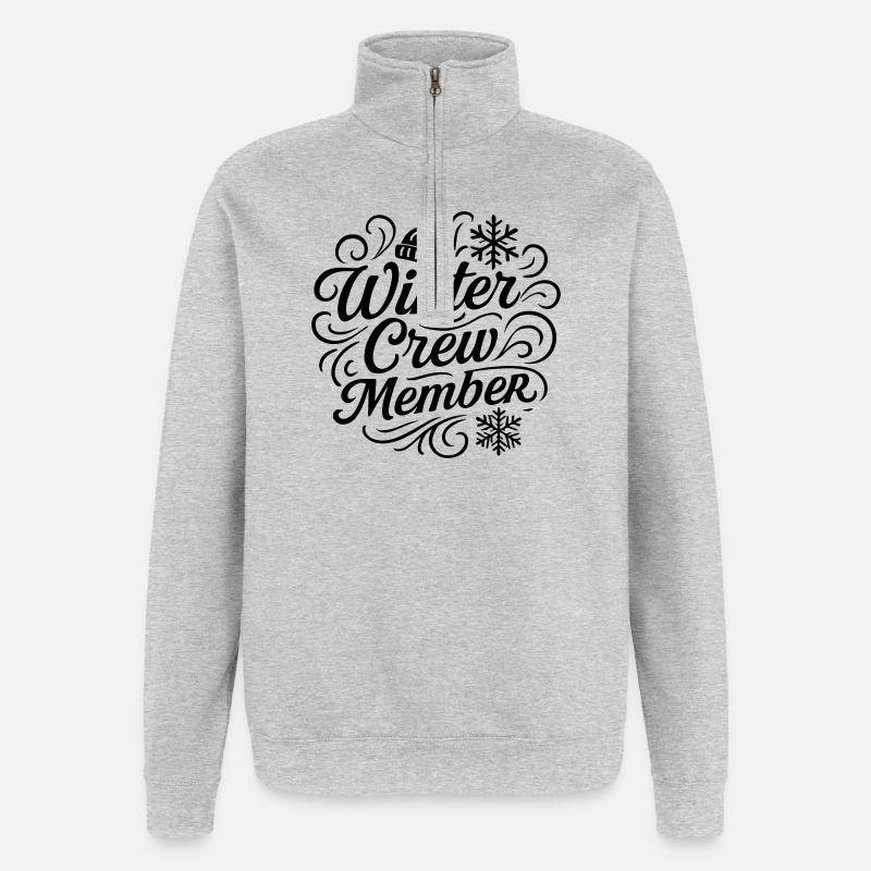 Équipe d’hiver - Sweat à zip 1/4 - gris chiné