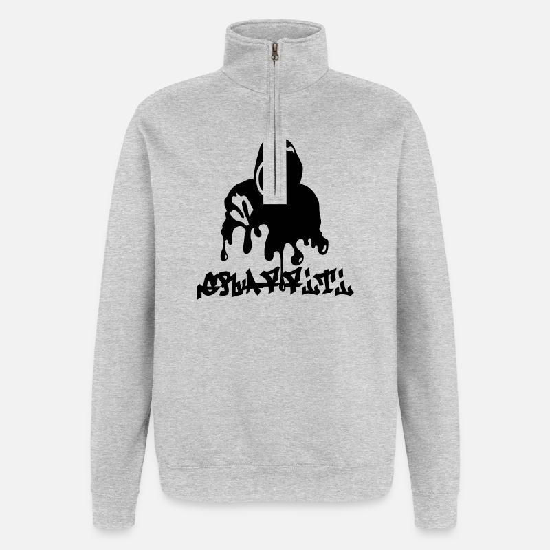 Graffiti - Sweat à zip 1/4 - gris chiné