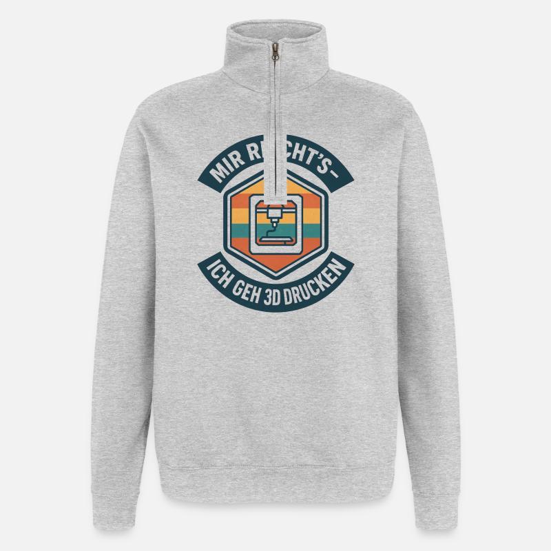 3D Druck Mir reichts G-Code - Quarter-Zip-Sweatshirt - Grau meliert
