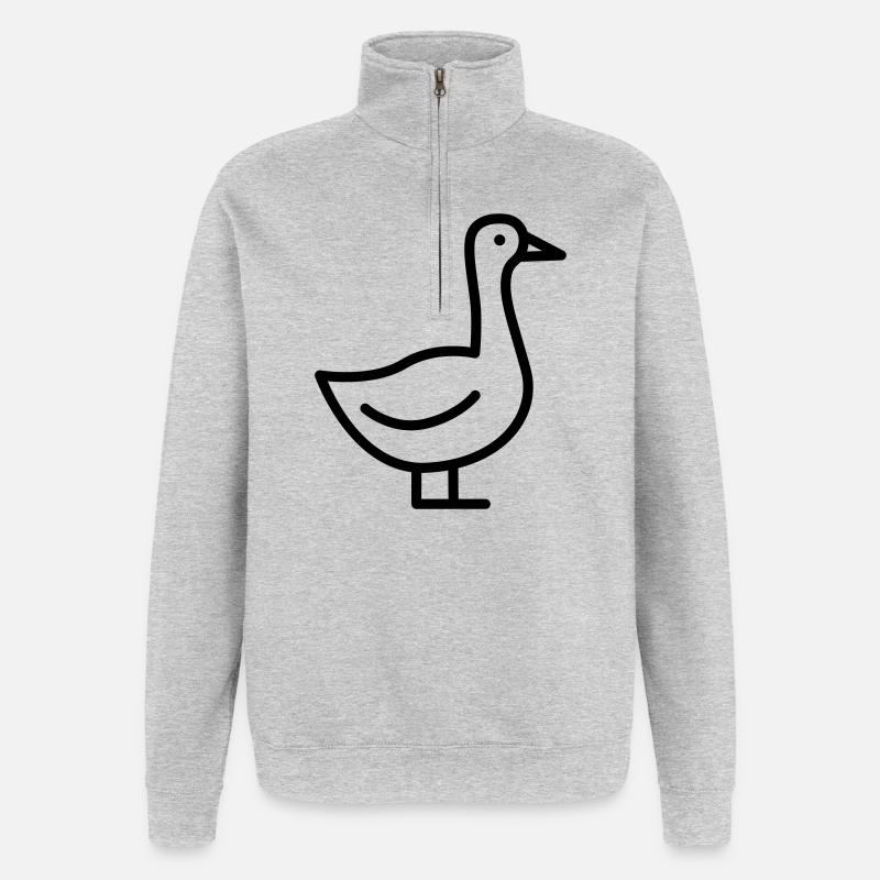 Gans - Quarter-Zip-Sweatshirt - Grau meliert