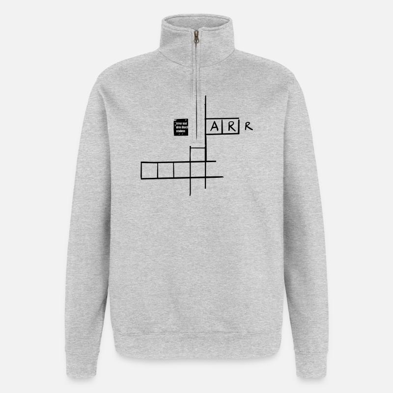 Irrer mit 3 Buchstaben - Quarter-Zip-Sweatshirt - Grau meliert