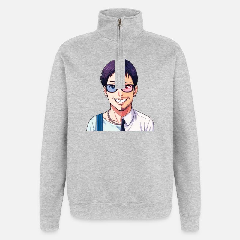 JUNGE TRAF MÄDCHEN – nette Leute - Quarter-Zip-Sweatshirt - Grau meliert