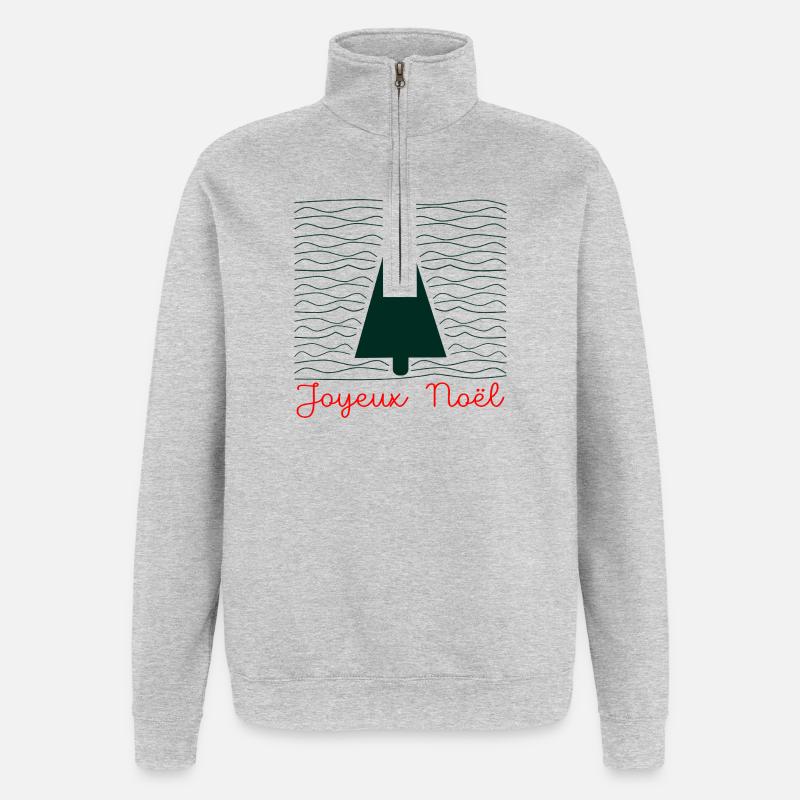 Weihnachtsbaum – Minimalistisch - Quarter-Zip-Sweatshirt - Grau meliert