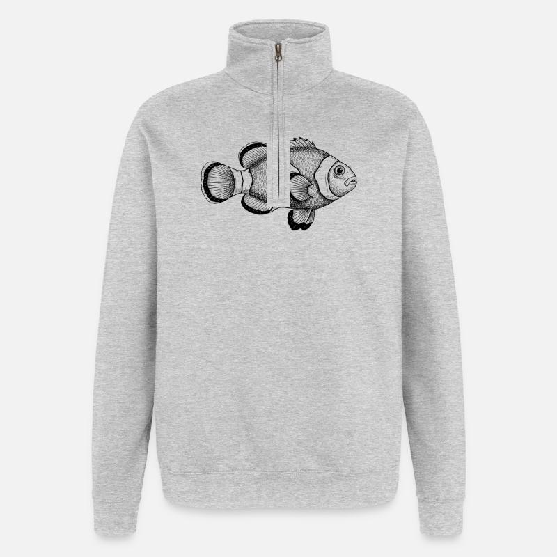Clownfisch - Quarter-Zip-Sweatshirt - Grau meliert