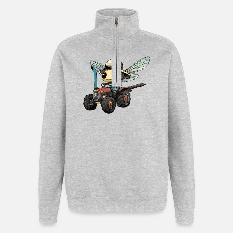 Libelle Traktor Farmer - Quarter-Zip-Sweatshirt - Grau meliert
