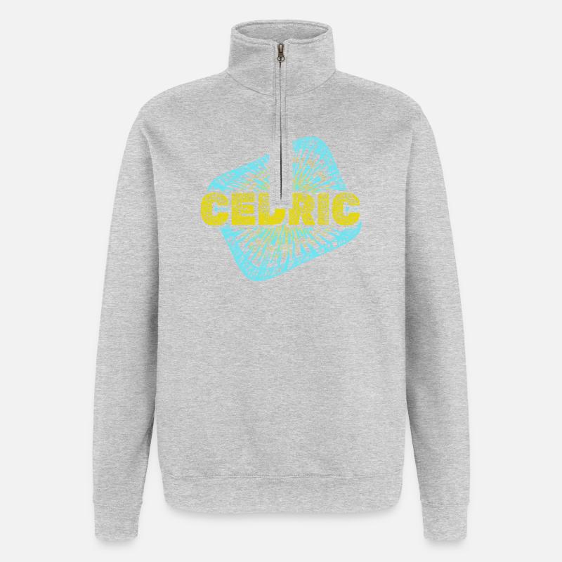 Cedric comme temps libre - Sweat à zip 1/4 - gris chiné