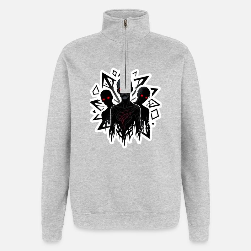 Dunkle Gestalten - Quarter-Zip-Sweatshirt - Grau meliert