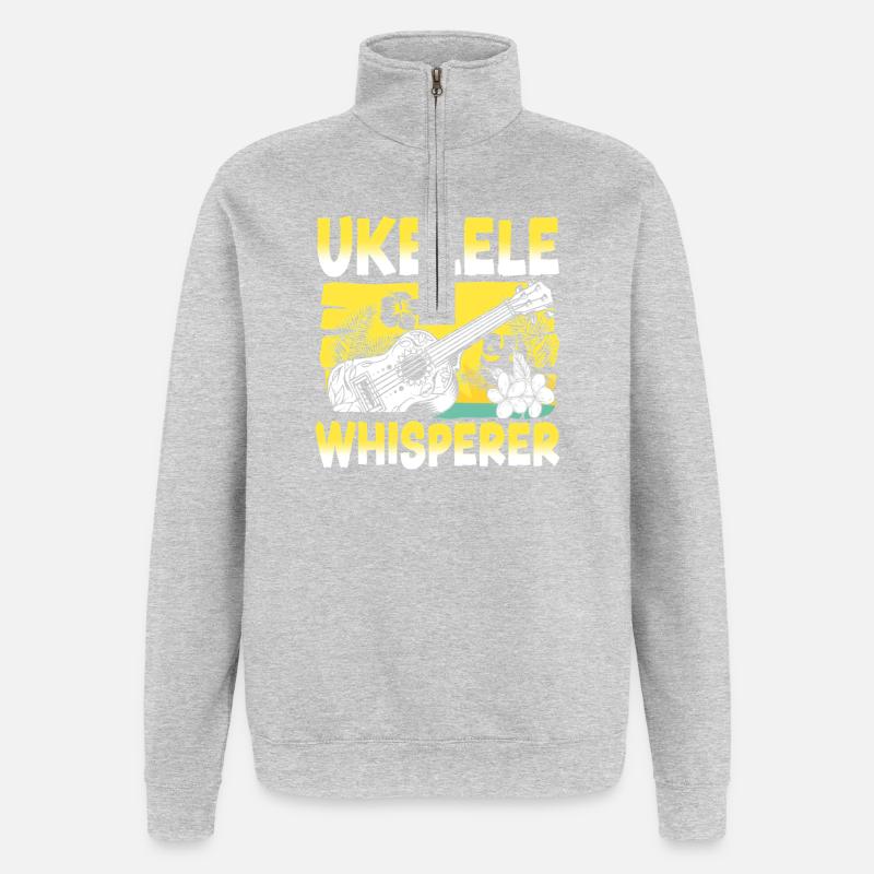 Hawaiian Ukulele Uke Ukulele - Quarter-Zip Sweatshirt - heather grey