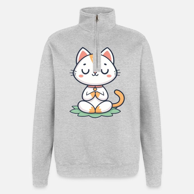 Meditative Zen Chat - Quarter-Zip Sweatshirt - heather grey