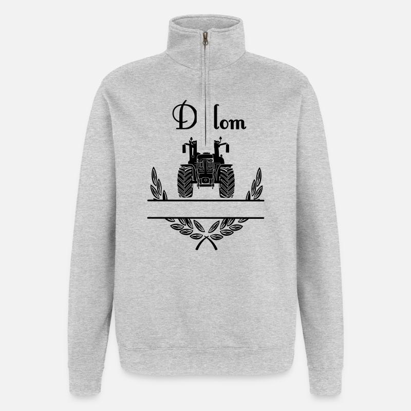 Diplom Tractor – Espace de noms - Sweat à zip 1/4 - gris chiné