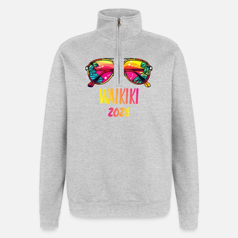 Lunettes de soleil Waikiki 2026 - Sweat à zip 1/4 - gris chiné