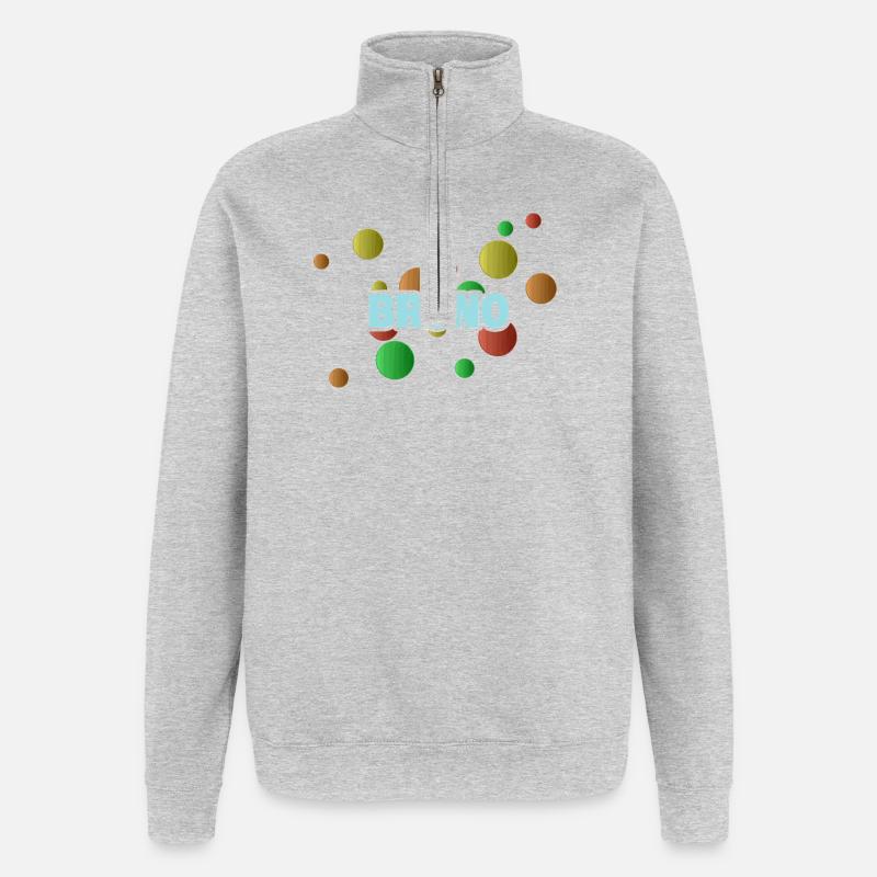 Bruno - Sweat à zip 1/4 - gris chiné