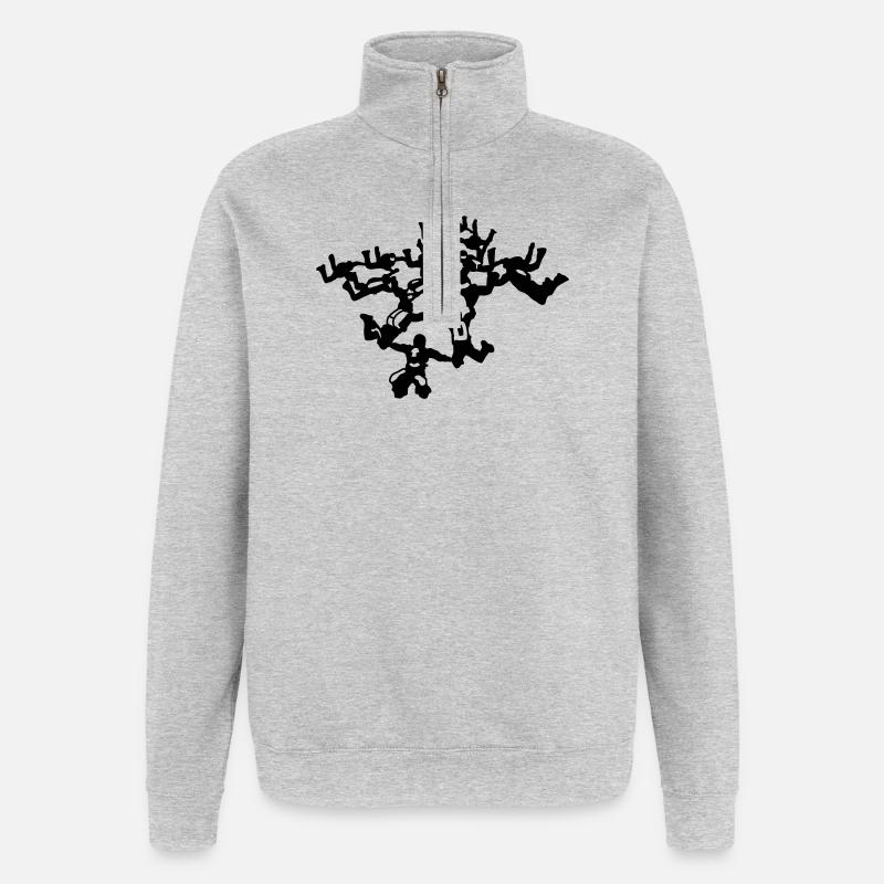 Parachutisme - Sweat à zip 1/4 - gris chiné