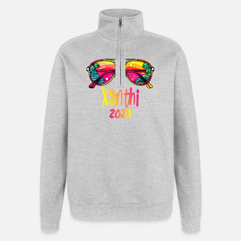 Xanthi 2026 Tropenbrille - Quarter-Zip-Sweatshirt - Grau meliert