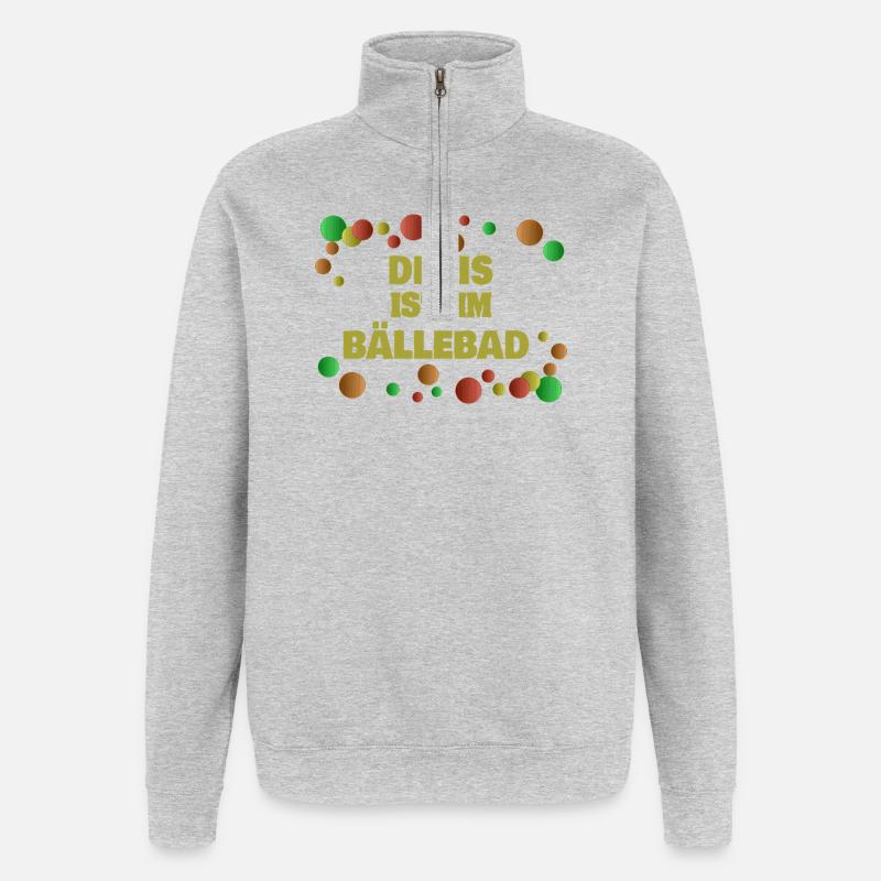 De als Baelle - Sweat à zip 1/4 - gris chiné