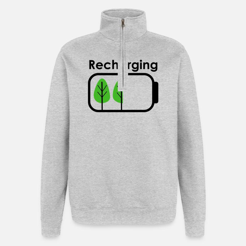 Nachladend - Quarter-Zip-Sweatshirt - Grau meliert