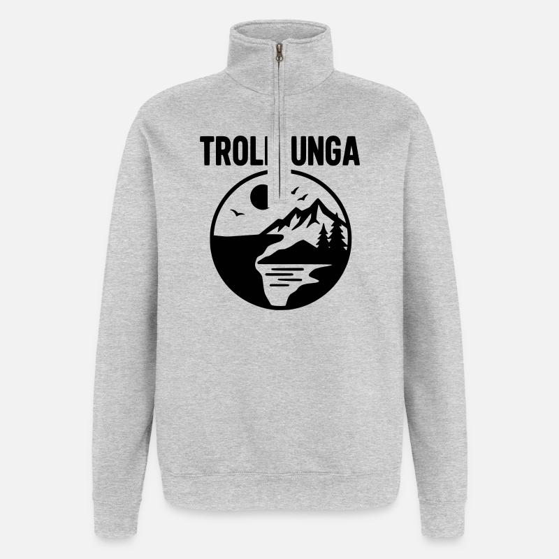 Trolltunga Silhouette - Sweat à zip 1/4 - gris chiné