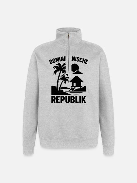Dominican Republic Silhouette - Quarter-Zip Sweatshirt - heather grey