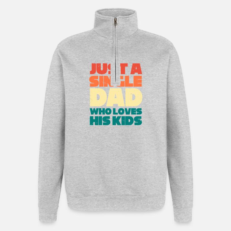 Single Dad Father Single Single Parent - Quarter-Zip Sweatshirt - heather grey