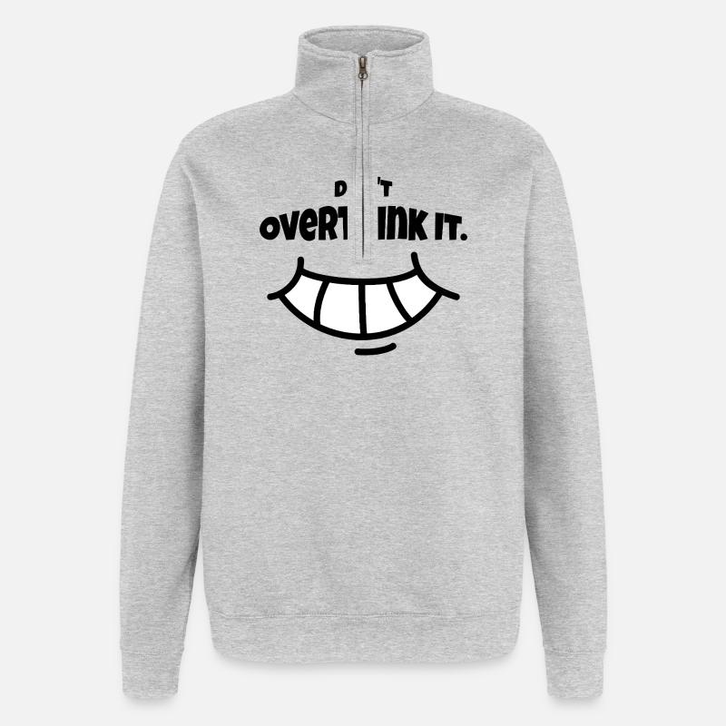 Don´t Overthing it - Quarter-Zip-Sweatshirt - Grau meliert