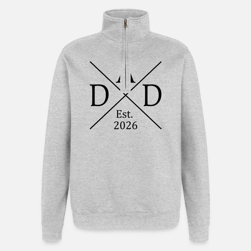 Fondation de papa en 2026 - Sweat à zip 1/4 - gris chiné