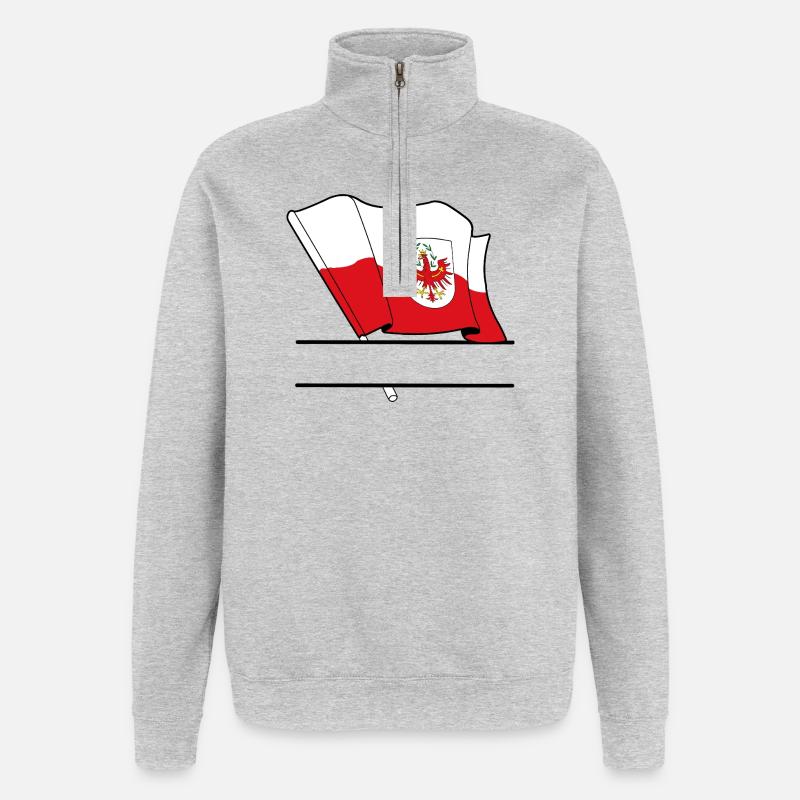 Drapeau du Tirol – Espace de noms - Sweat à zip 1/4 - gris chiné