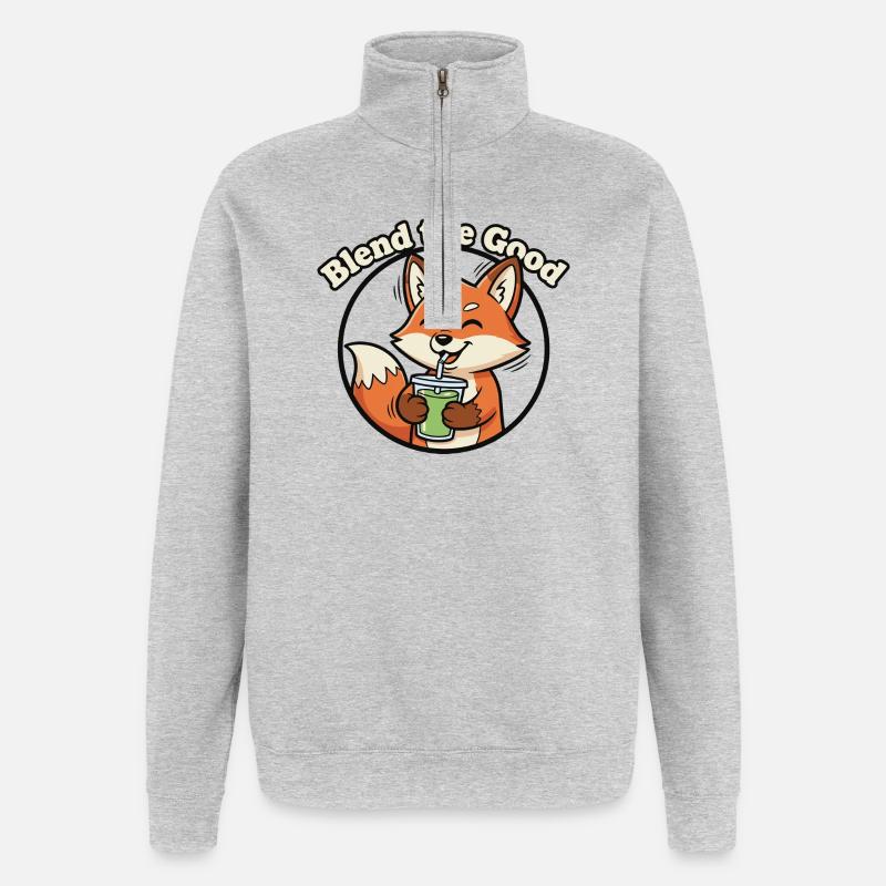 Fuchs Smoothie – Blend the Good - Quarter-Zip-Sweatshirt - Grau meliert