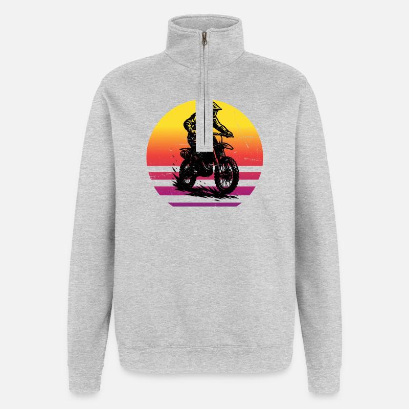 Déclaration directe sur le motocross - Sweat à zip 1/4 - gris chiné