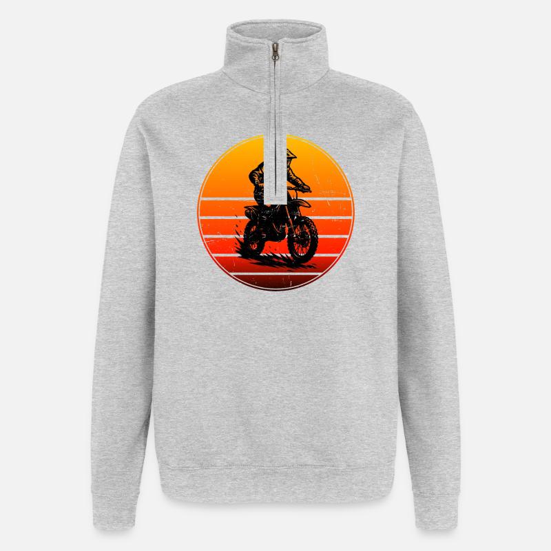 Statement for all motocross - Quarter-Zip Sweatshirt - heather grey
