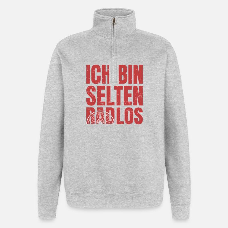  Fahrrad Spruch - Quarter-Zip-Sweatshirt - Grau meliert