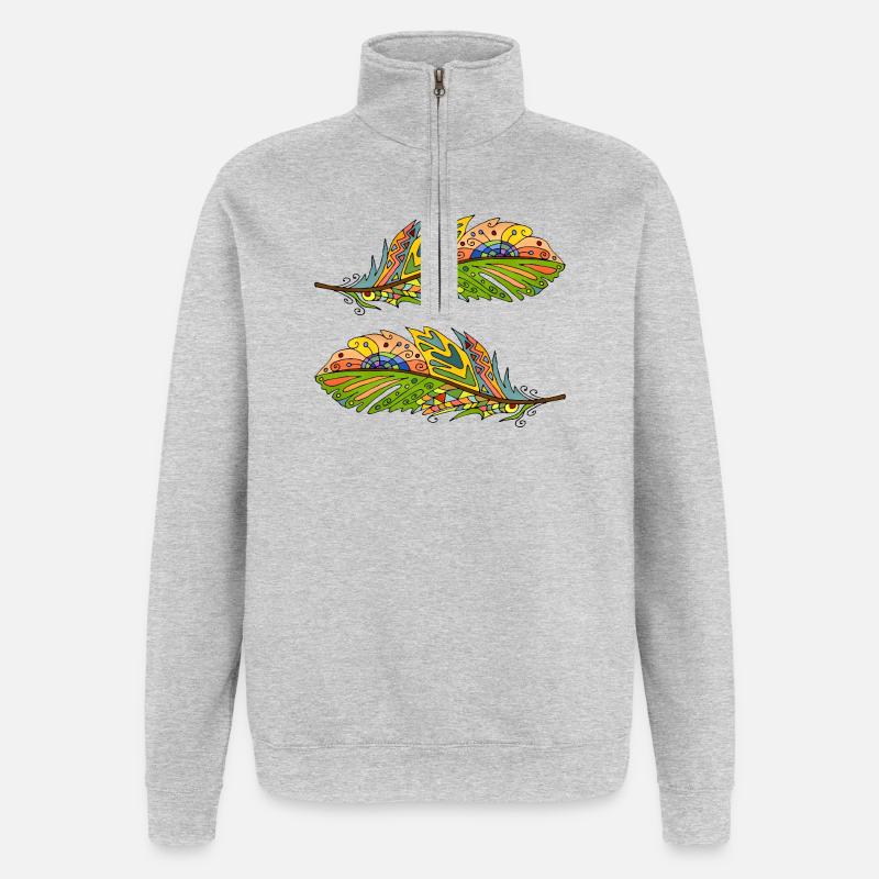 Stylo - Sweat à zip 1/4 - gris chiné