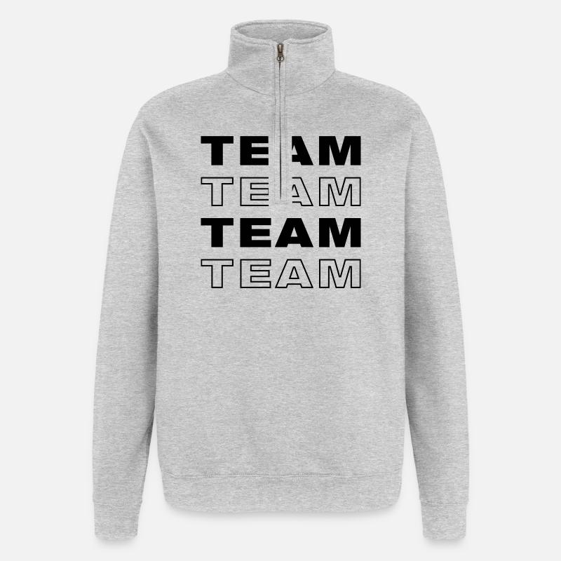 Équipe - Sweat à zip 1/4 - gris chiné