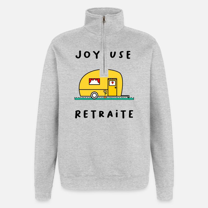 JOYEUSE RETRAITE. RETRAITE. RETRAITEE. RETRAITE - Sweat à zip 1/4 - gris chiné