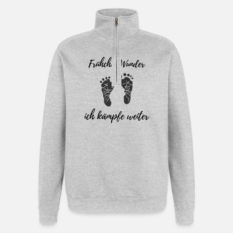 Frühchen Wunder – Ich kämpfe weiter Design - Quarter-Zip-Sweatshirt - Grau meliert