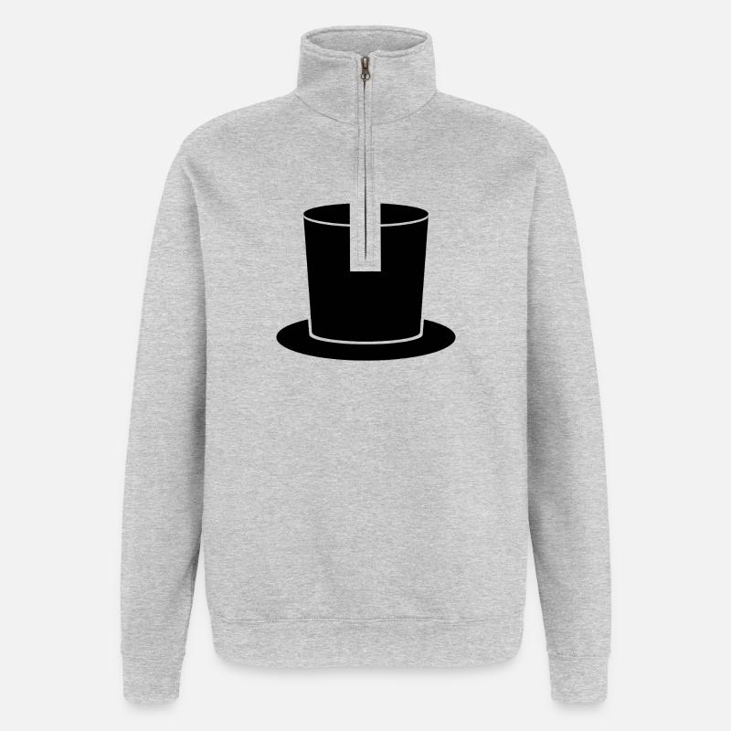 Haut-de-forme - Sweat à zip 1/4 - gris chiné