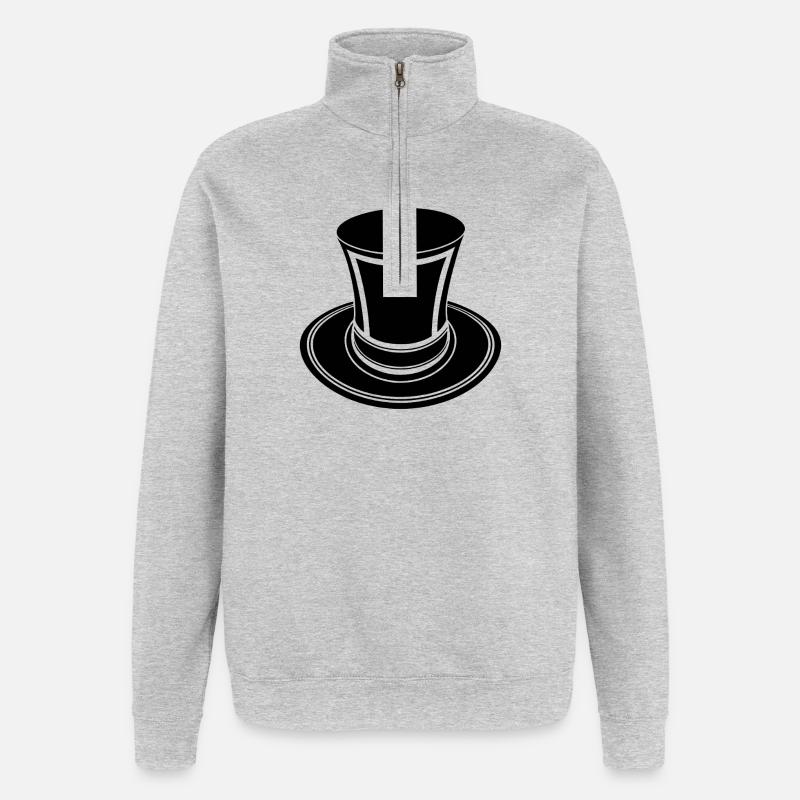 Haut-de-forme - Sweat à zip 1/4 - gris chiné