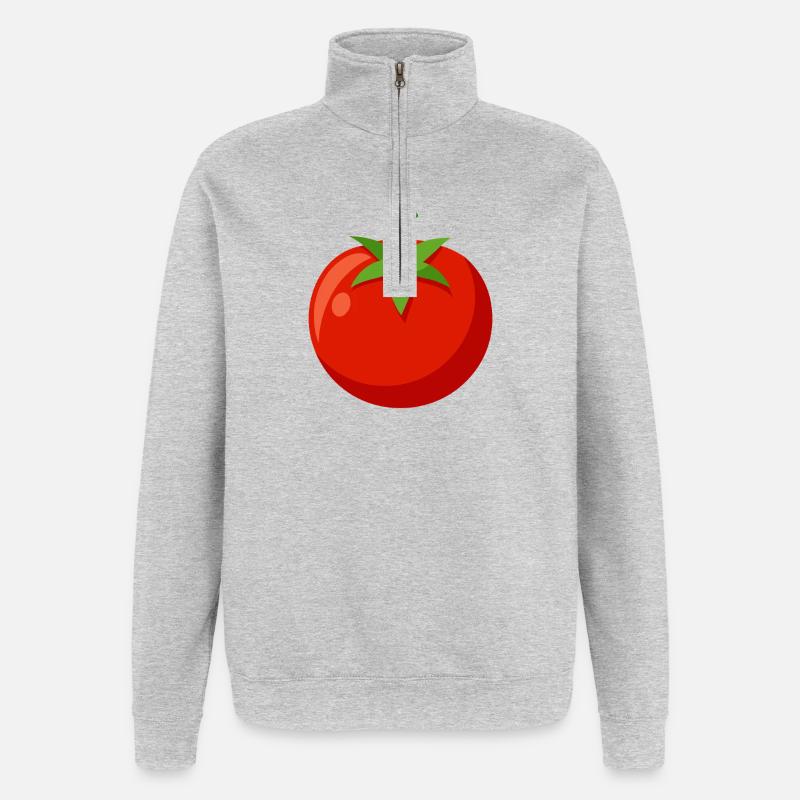Tomate - Sweat à zip 1/4 - gris chiné